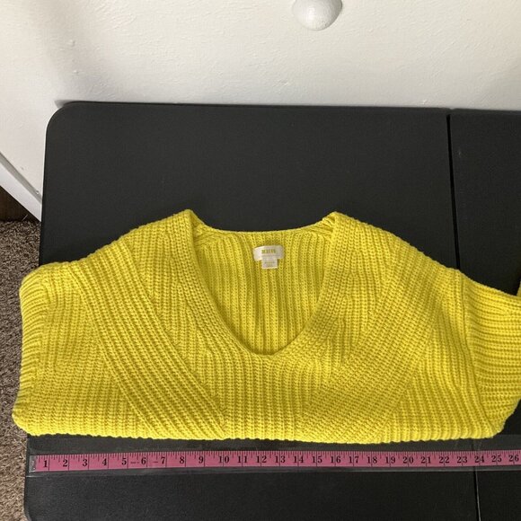 Maeve Sweater Women M Yellow Knit Chunky Wool Blend‎ Pullover - Picture 8 of 9
